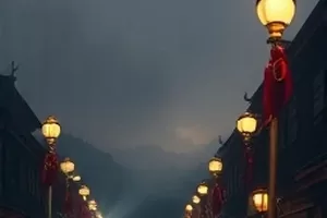 剧集《雾港晨光》封面，雨夜码头与集装箱吊臂